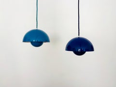 Set of 2 1st Edition VP1 Flowerpot Pendant Lamps by Verner Panton