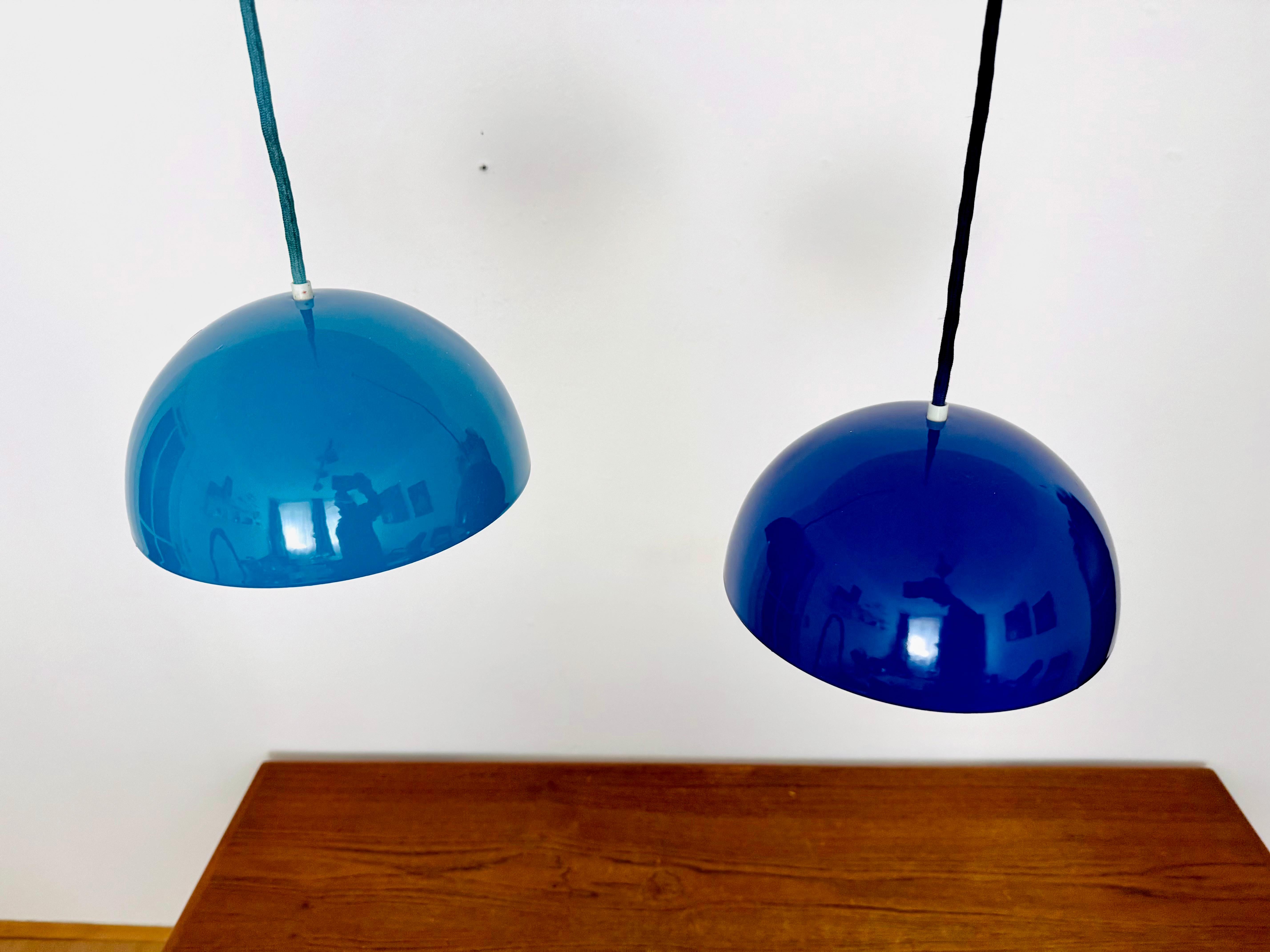 Metallo Set di 2 lampade a sospensione a vaso di fiori 1st Edition VP1 di Verner Panton in vendita