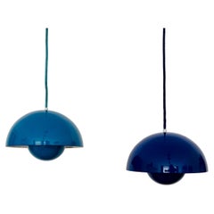 Set of 2 1st Edition VP1 Flowerpot Pendant Lamps by Verner Panton