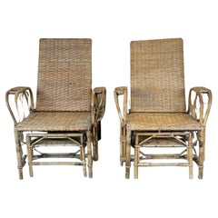 Set of 2 20s 30s Vintage Bauhaus Rattan Chair by Erich Dieckmann 1920s 1930s