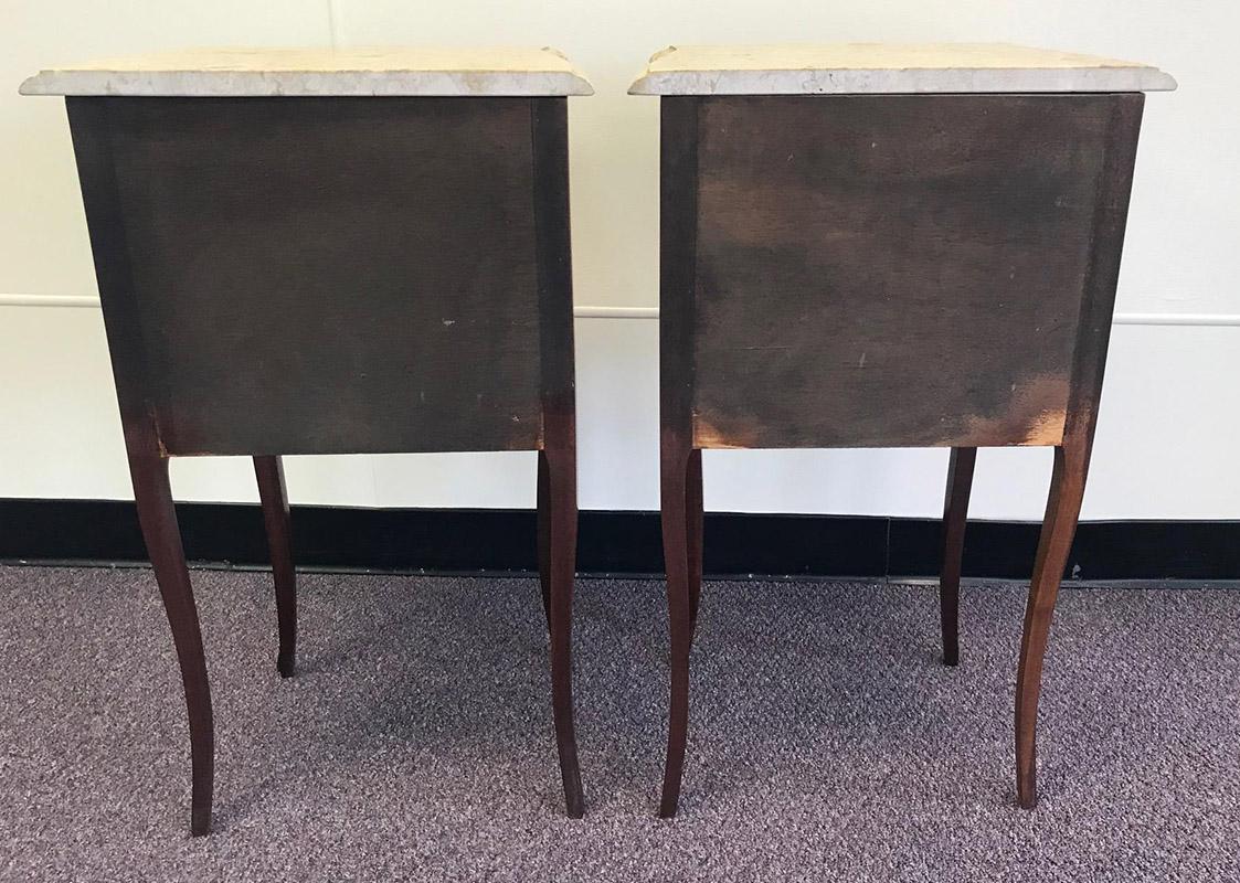 Set of 2, 20th Century French Marble and Wood Side Tables 5