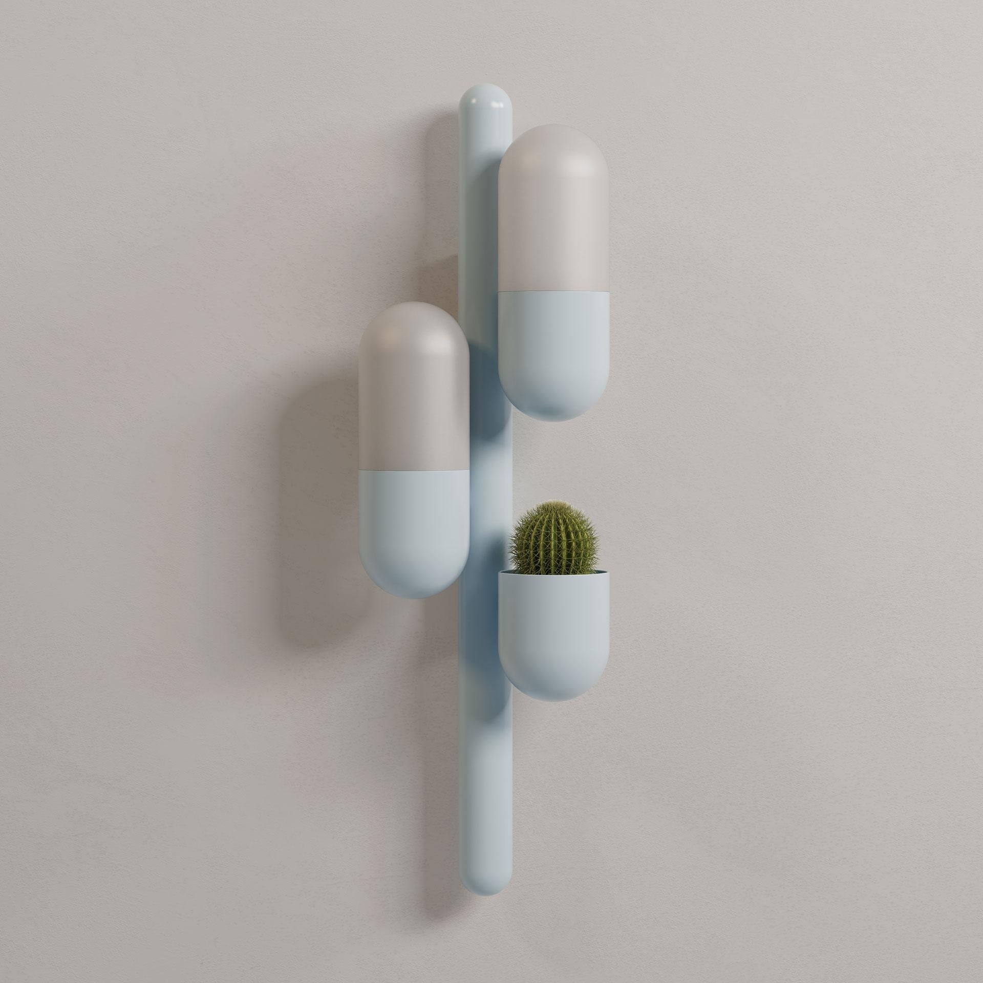Set of 2 21st Century Cactus Wall Lamp Lacquered Metal Glass by Creativemary In New Condition For Sale In RIO TINTO, PT