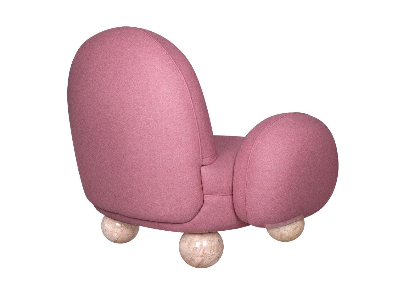 2er-Set 21. Jahrhundert Gala Sessel Bouclé Marmor Kugelfüße von Malabar im Angebot 4