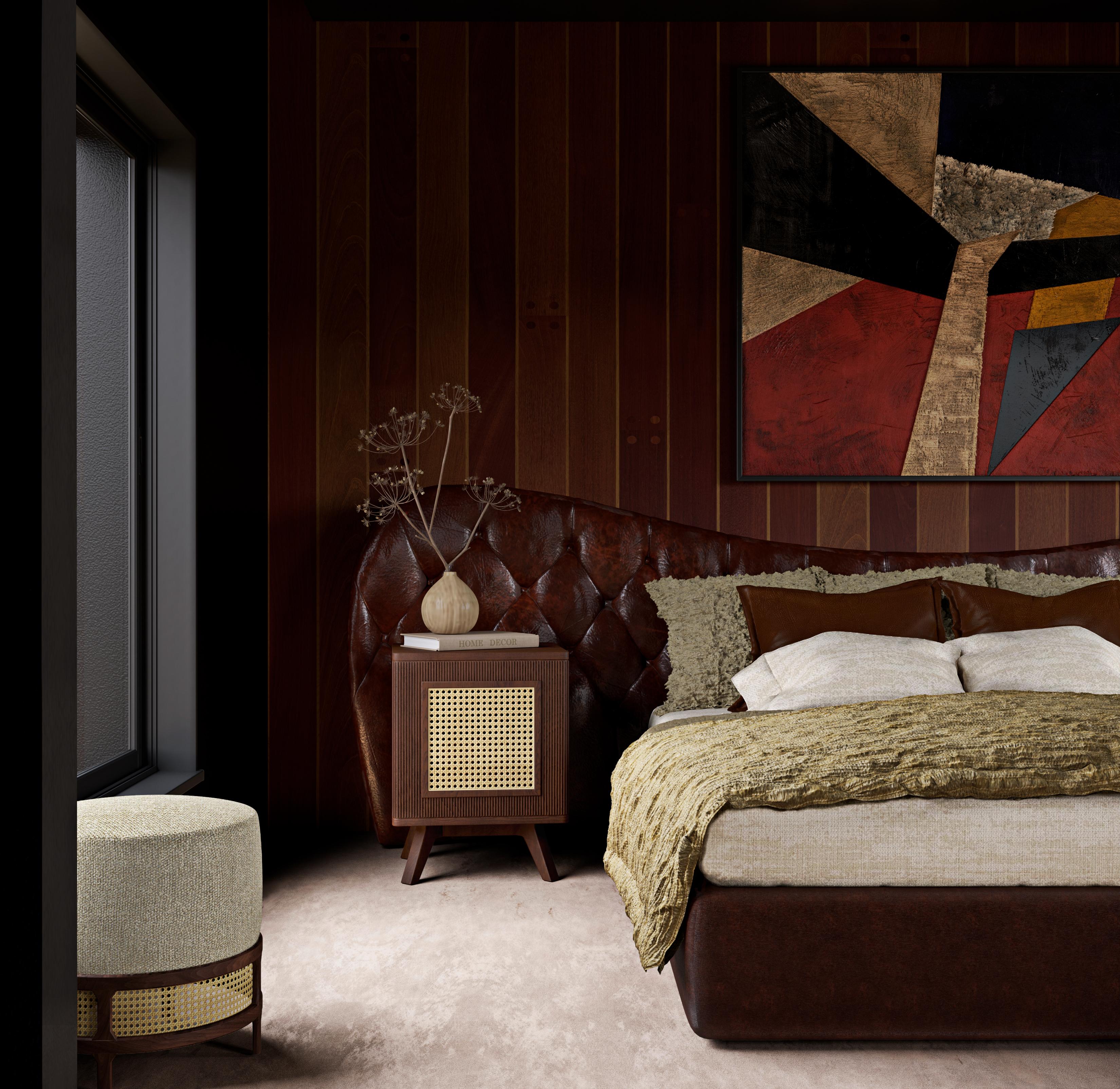 Portoghese Set di 2 Comodini Harrison in rattan del 21° secolo by Wood Tailors in vendita