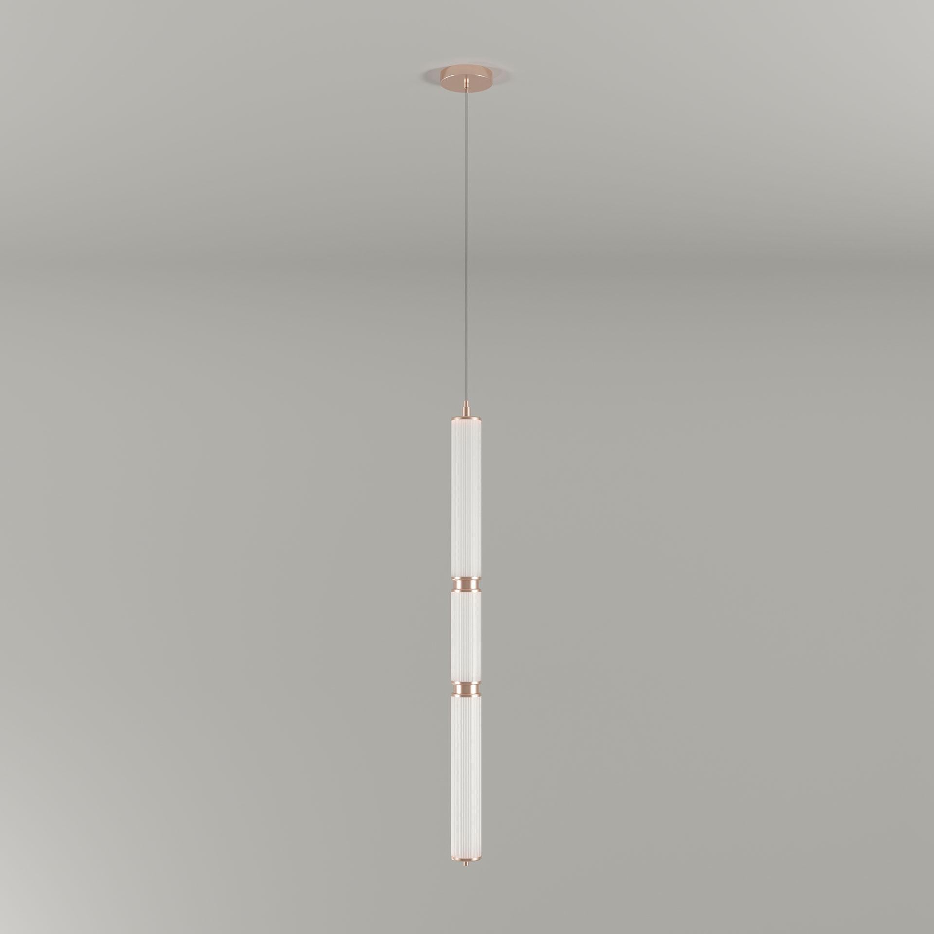 Set of 2 21st Miami Pendant Lamp Brass Fluted by Creativemary In New Condition For Sale In RIO TINTO, PT