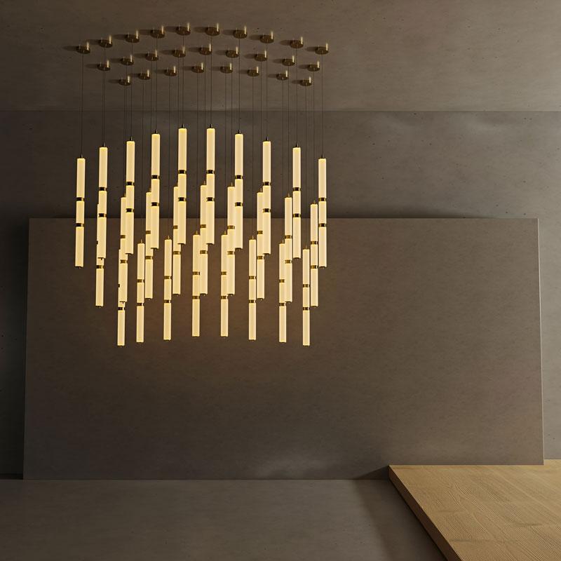Set of 2 21st Miami Pendant Lamp Brass Fluted by Creativemary For Sale 2