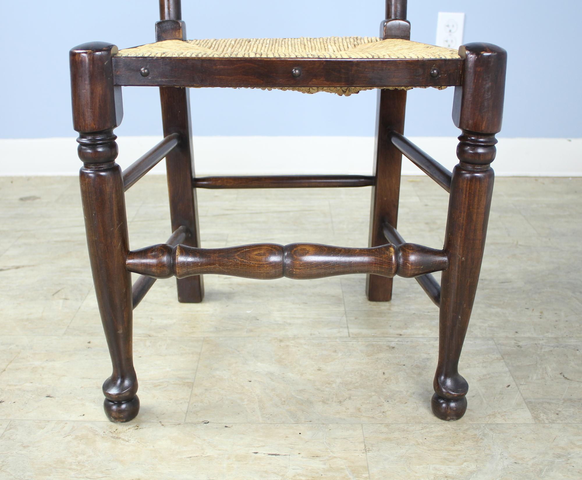 Set of 2 and 6 Late 19th Century Country Oak Ladderback Chairs 3