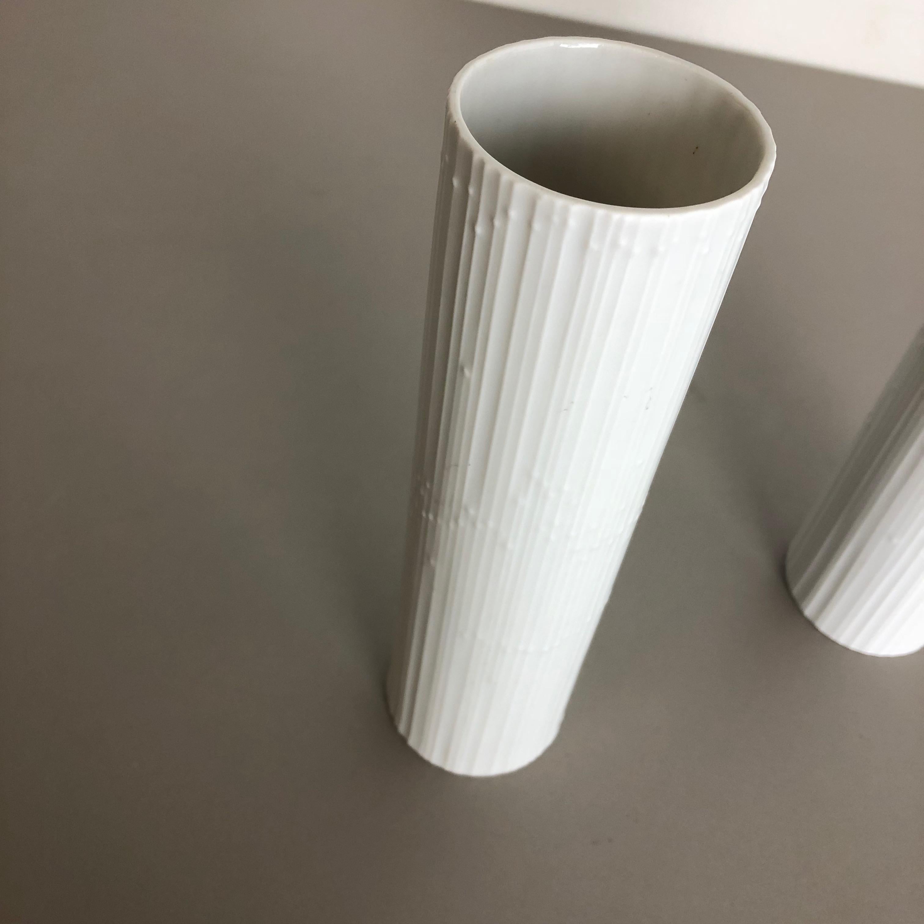 Set of 2 Abstract Op Art Vase Tapio Wirkkala Rosenthal Studio Line Germany 1980s 4