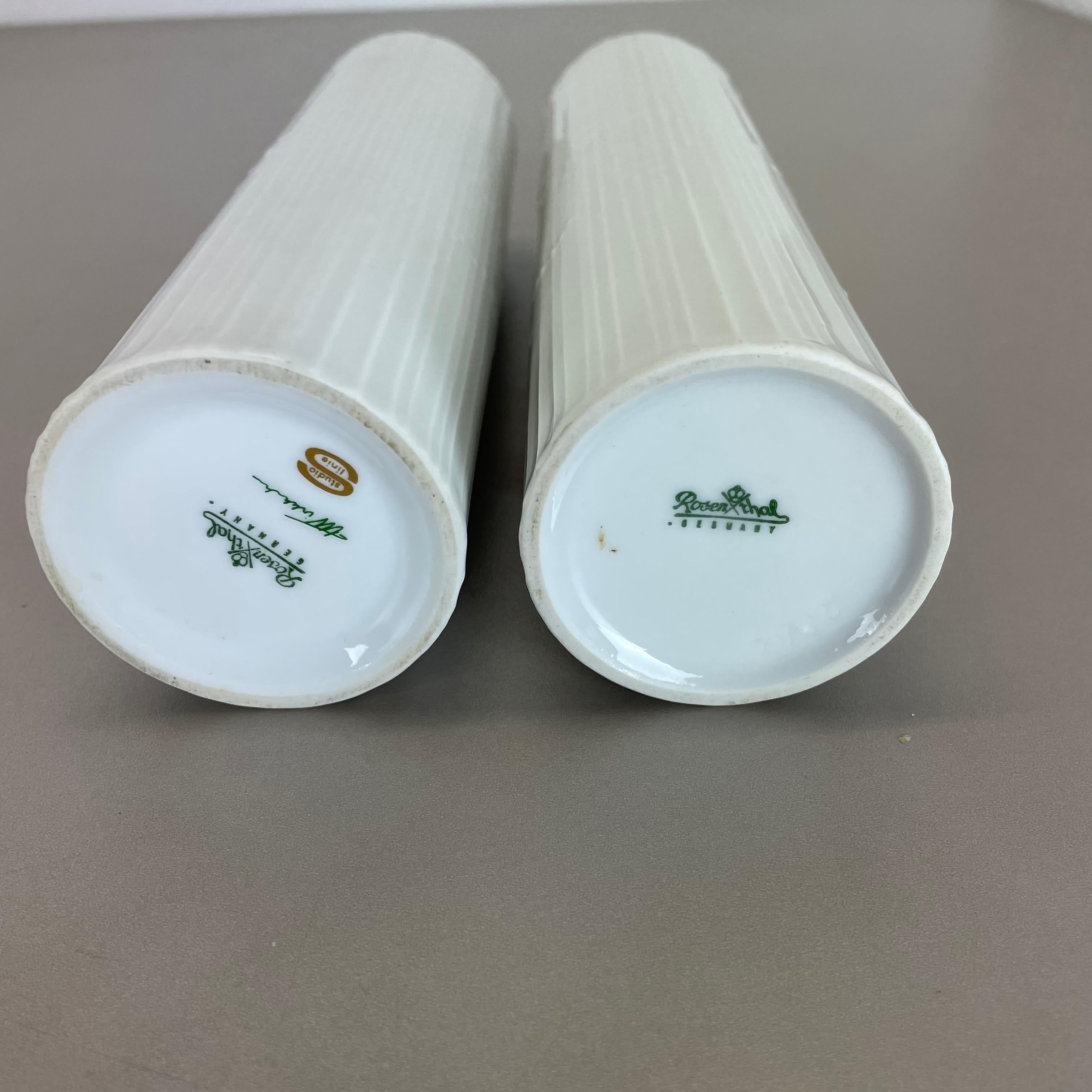 Set di 2 vasi astratti Op Art Tapio Wirkkala Rosenthal Studio Line Germania Anni '80 in vendita 4