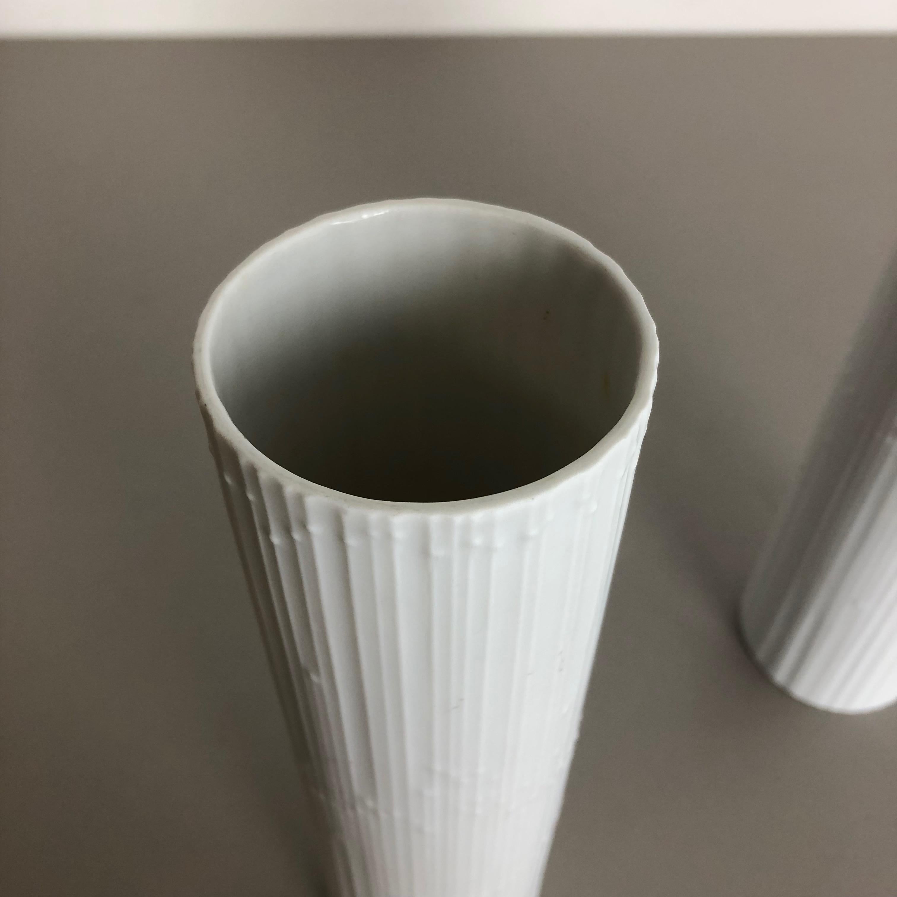 Set of 2 Abstract Op Art Vase Tapio Wirkkala Rosenthal Studio Line Germany 1980s 6