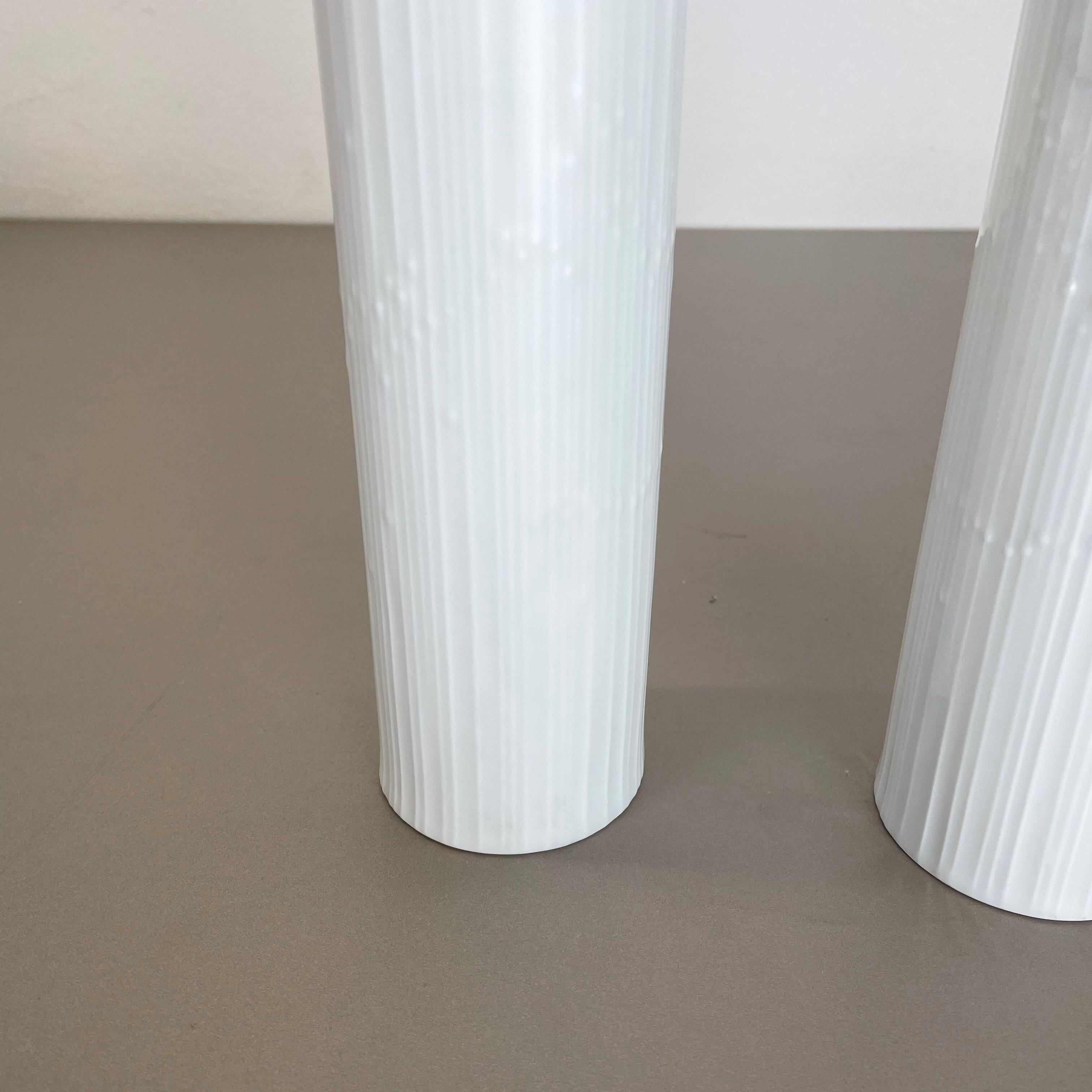 20th Century Set of 2 Abstract Op Art Vase Tapio Wirkkala Rosenthal Studio Line Germany 1980s For Sale