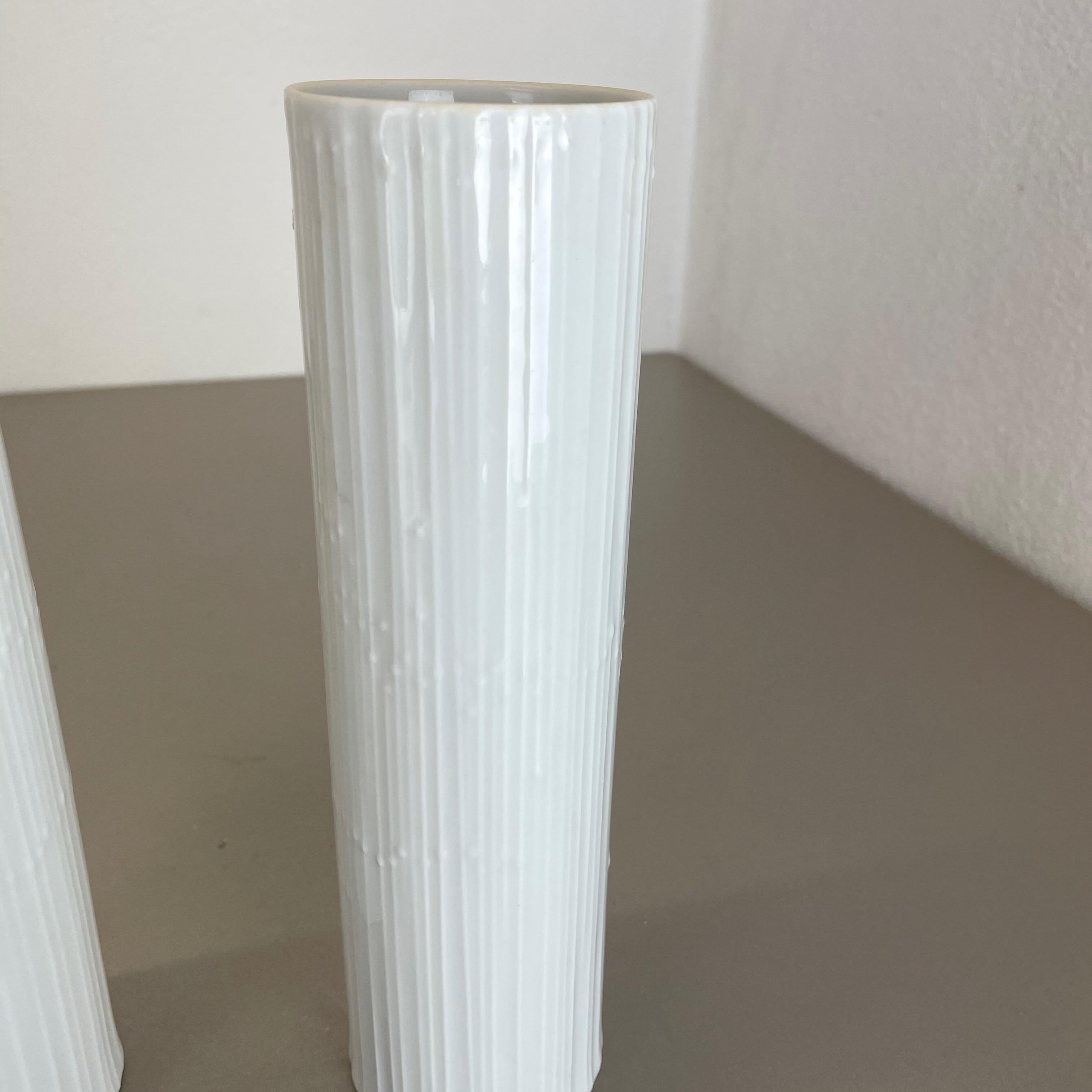 Porcelaine Ensemble de 2 vases Op Art abstrait Tapio Wirkkala Rosenthal Studio Line Allemagne années 1980 en vente