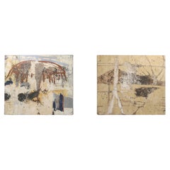 Conjunto de 2 cuadros abstractos titulados "Fyrhat" del artista belga Nico de Guchte