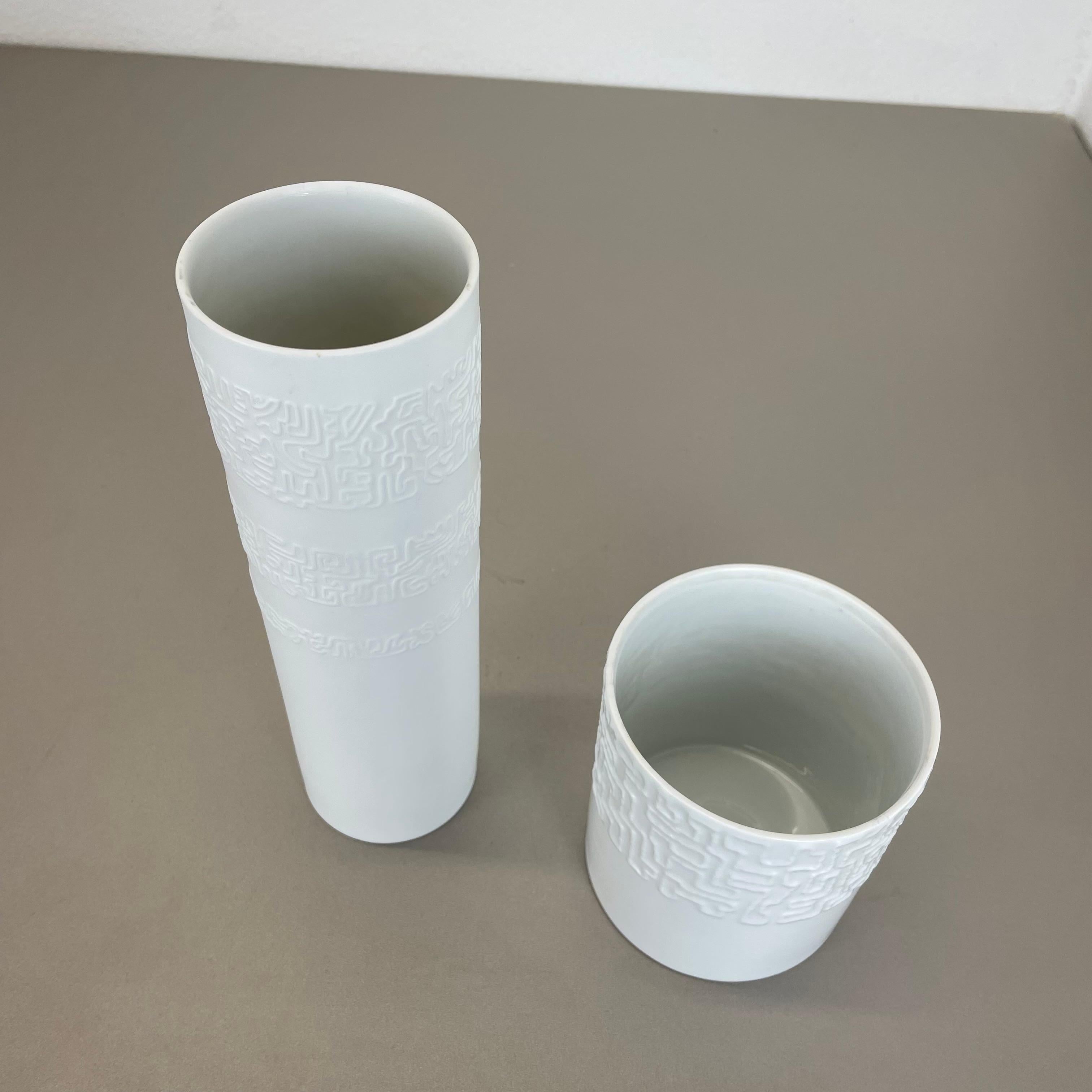 Set of 2 Abstract porcelain Vases by Cuno Fischer for Rosenthal, Germany, 1980s For Sale 7