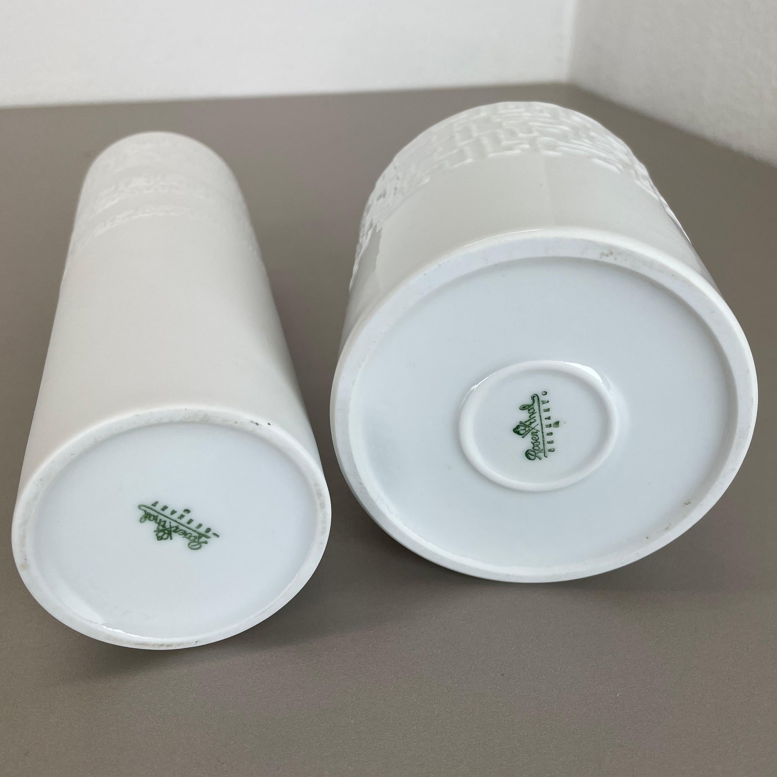 Set of 2 Abstract porcelain Vases by Cuno Fischer for Rosenthal, Germany, 1980s For Sale 8