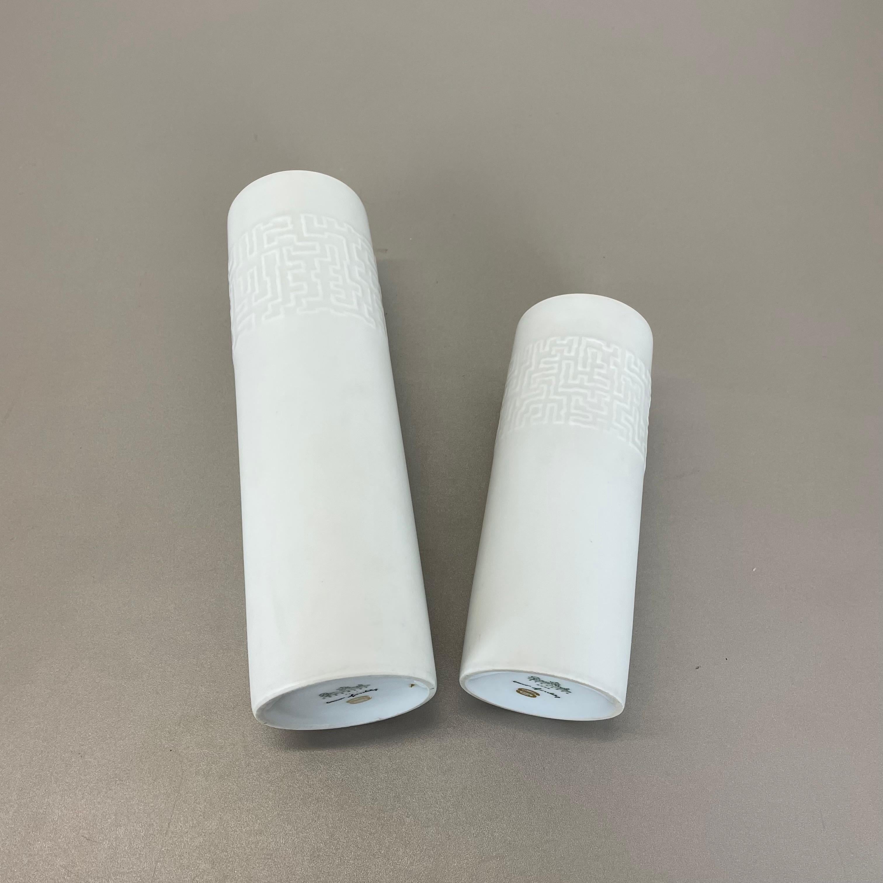 Set of 2 Abstract porcelain Vases by Cuno Fischer for Rosenthal, Germany, 1980s For Sale 10