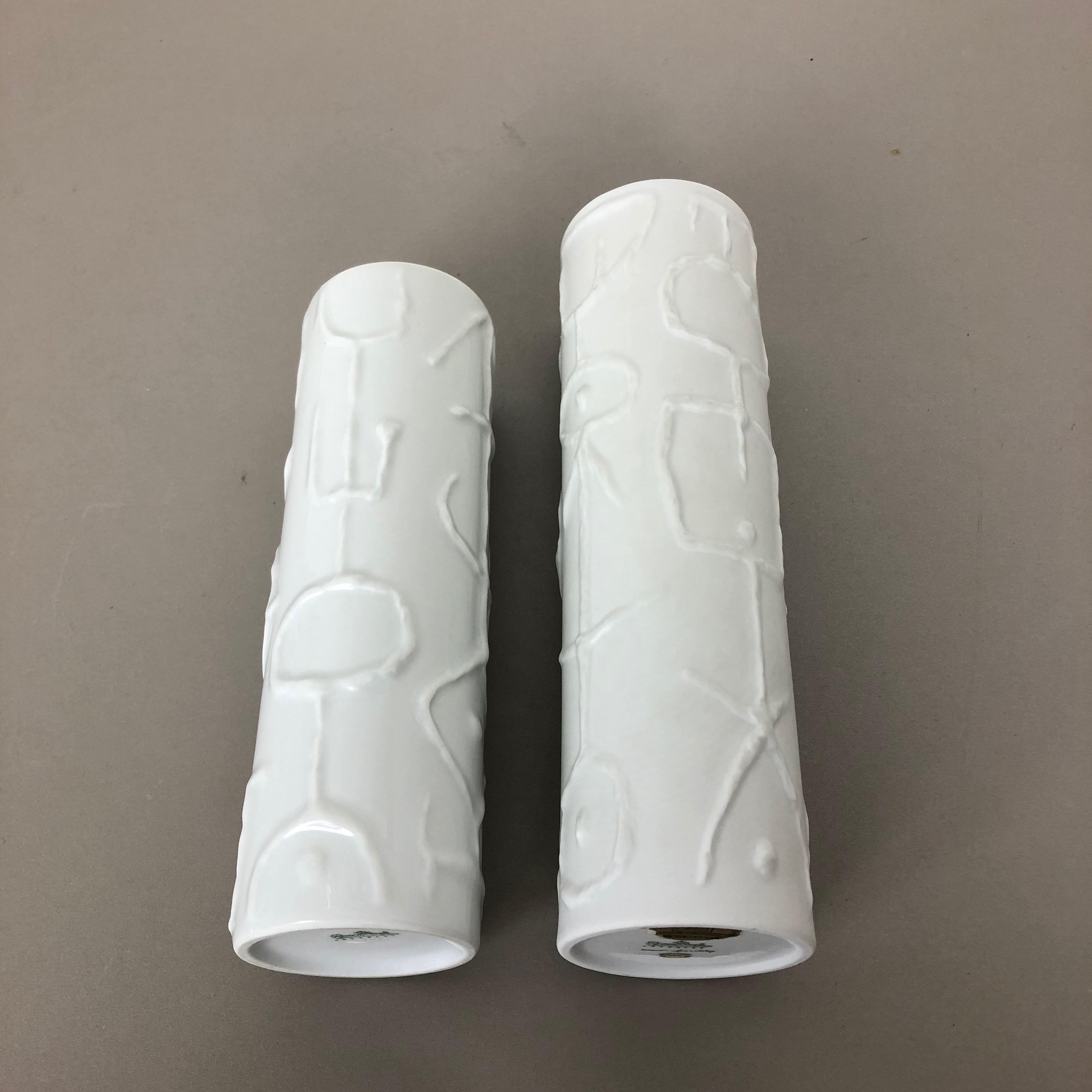 Set of 2 Abstract porcelain Vases by Cuno Fischer for Rosenthal, Germany, 1980s For Sale 13