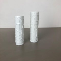 Set of 2 Abstract porcelain Vases by Cuno Fischer for Rosenthal, Germany, 1980s