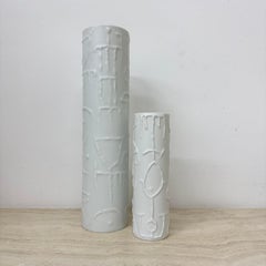 Ensemble de 2 vases en porcelaine abstraite de Cuno Fischer pour Rosenthal, Allemagne, années 1980