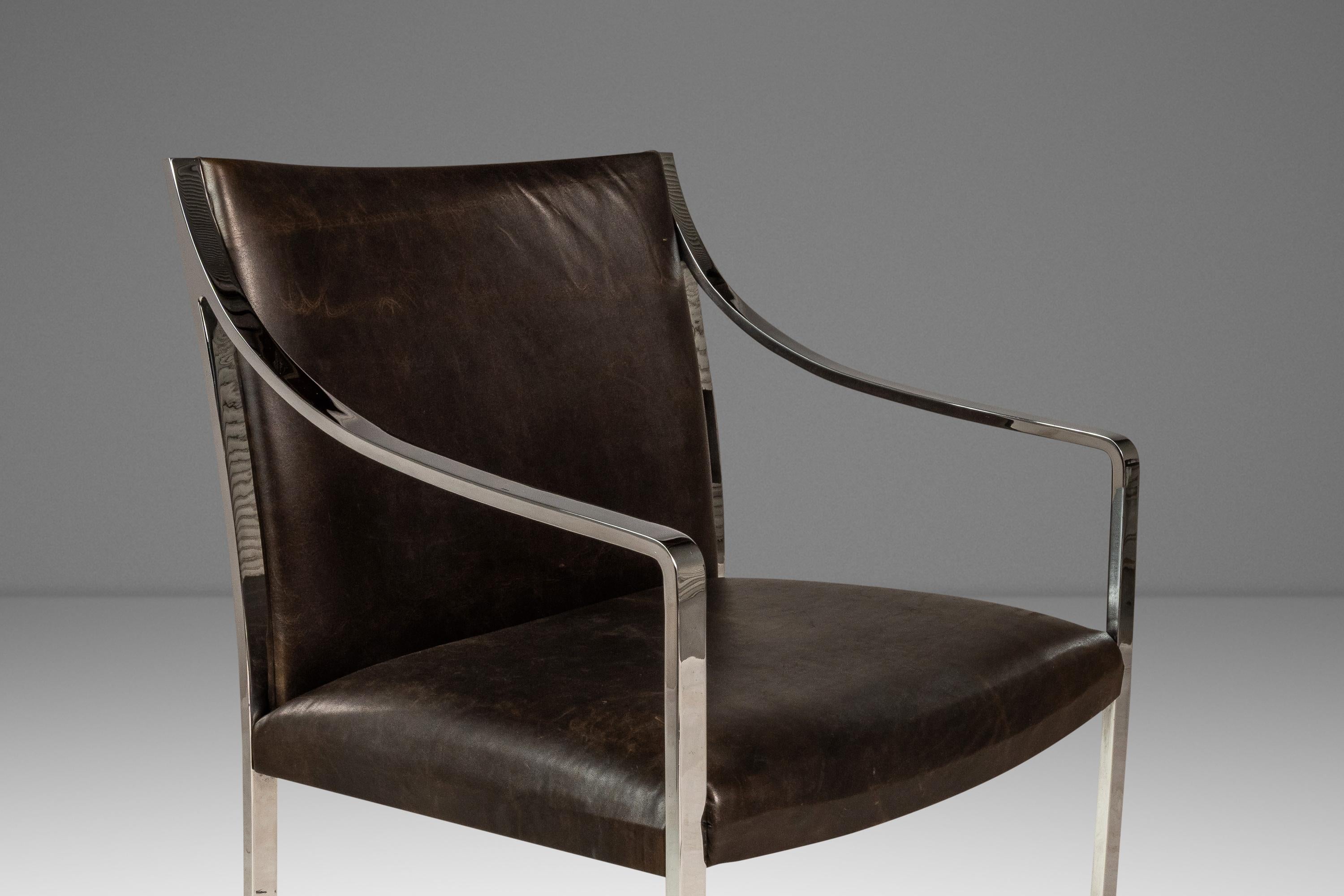 Set di 2 sedie da salotto in cromo di Bert England per Stow & Davis, USA, 1960 ca. in vendita 3