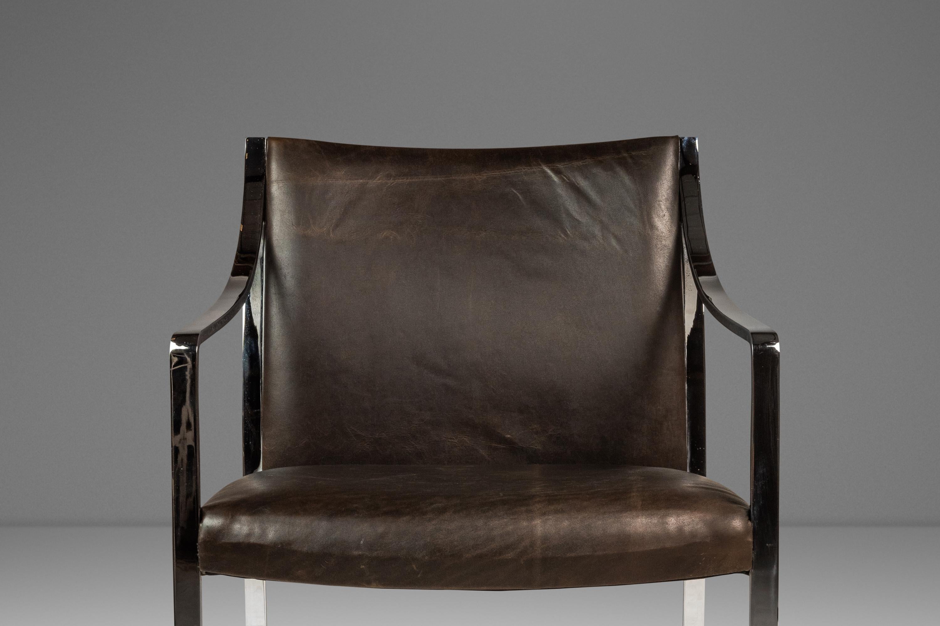 Set di 2 sedie da salotto in cromo di Bert England per Stow & Davis, USA, 1960 ca. in vendita 4