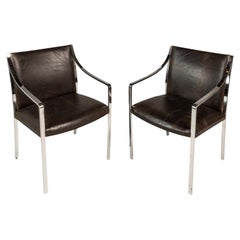 Set di 2 sedie da salotto in cromo di Bert England per Stow & Davis, USA, 1960 ca.