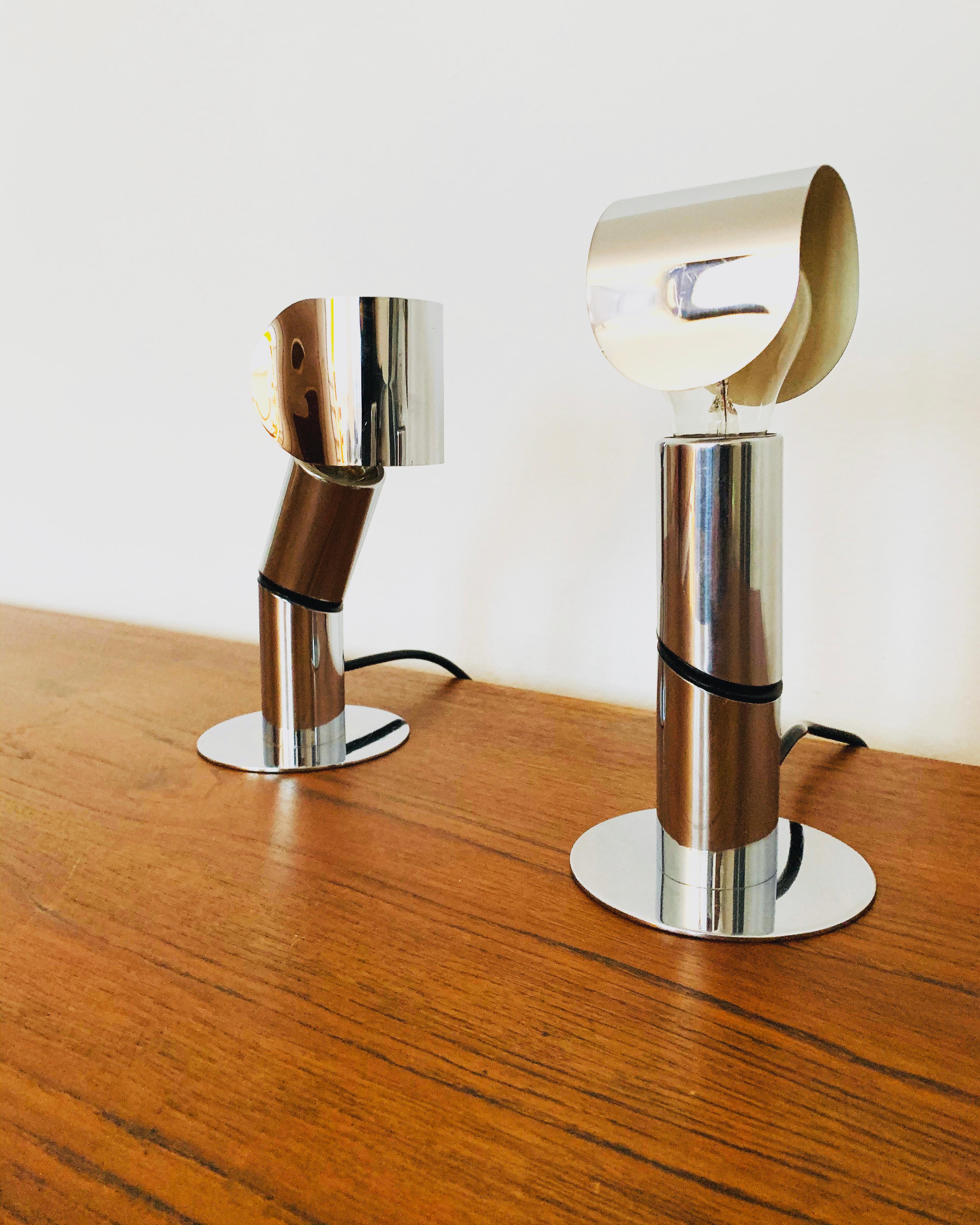 Late 20th Century Set of 2 Adjustable Space Age Wall or Table Lamps For Sale