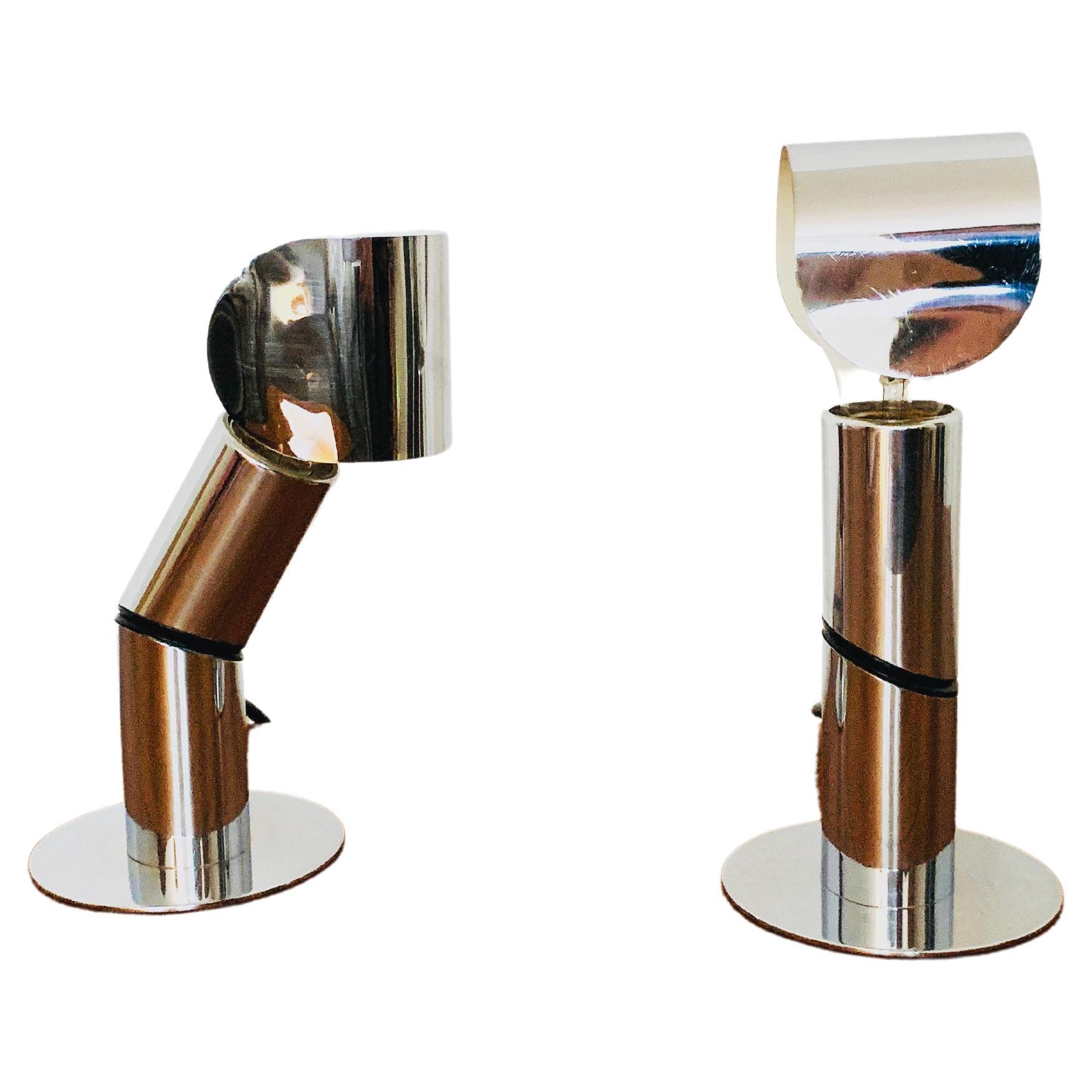 Set of 2 Adjustable Space Age Wall or Table Lamps For Sale