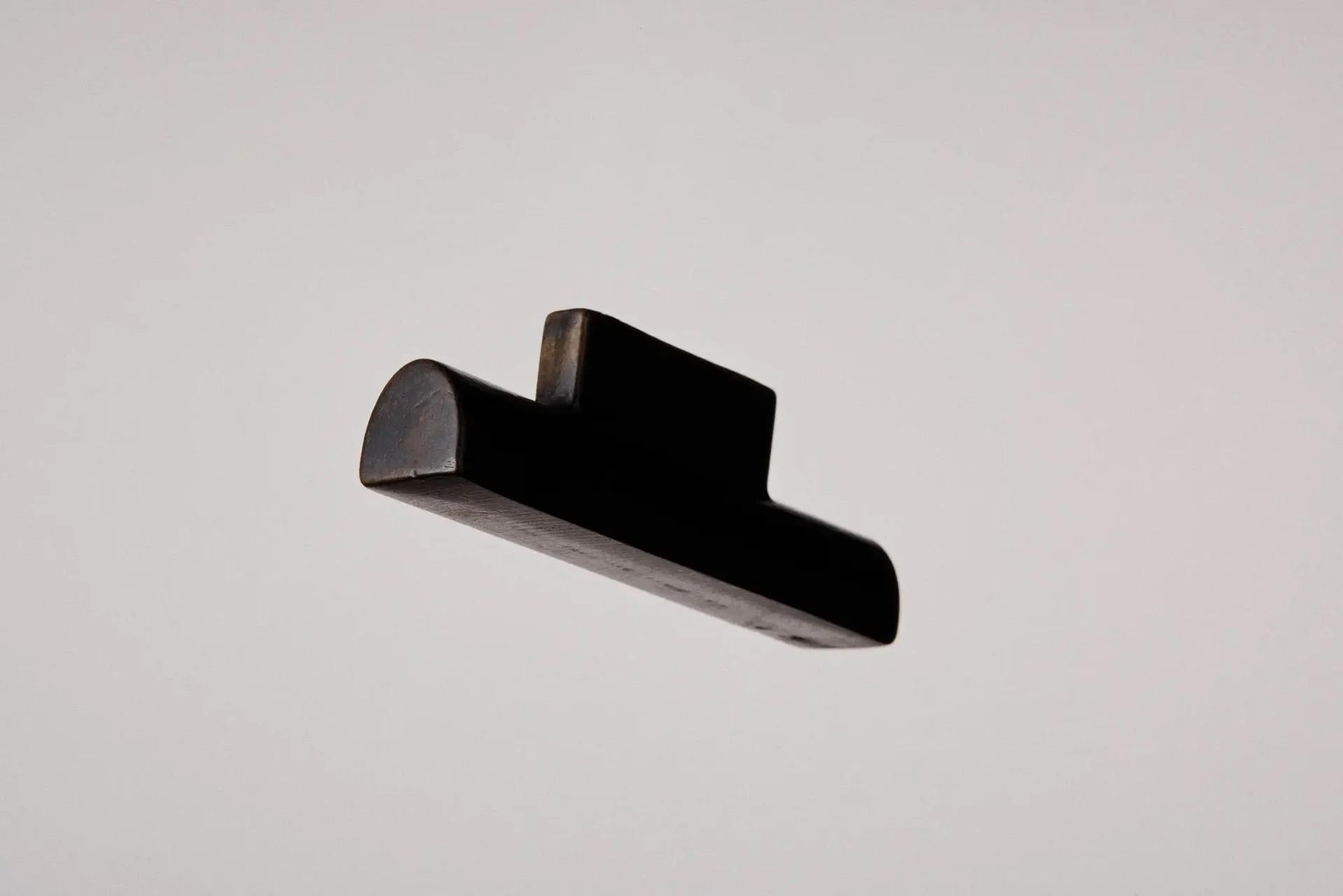 Australian Set of 2 ADT Blackened Brass Handles by Henry Wilson For Sale