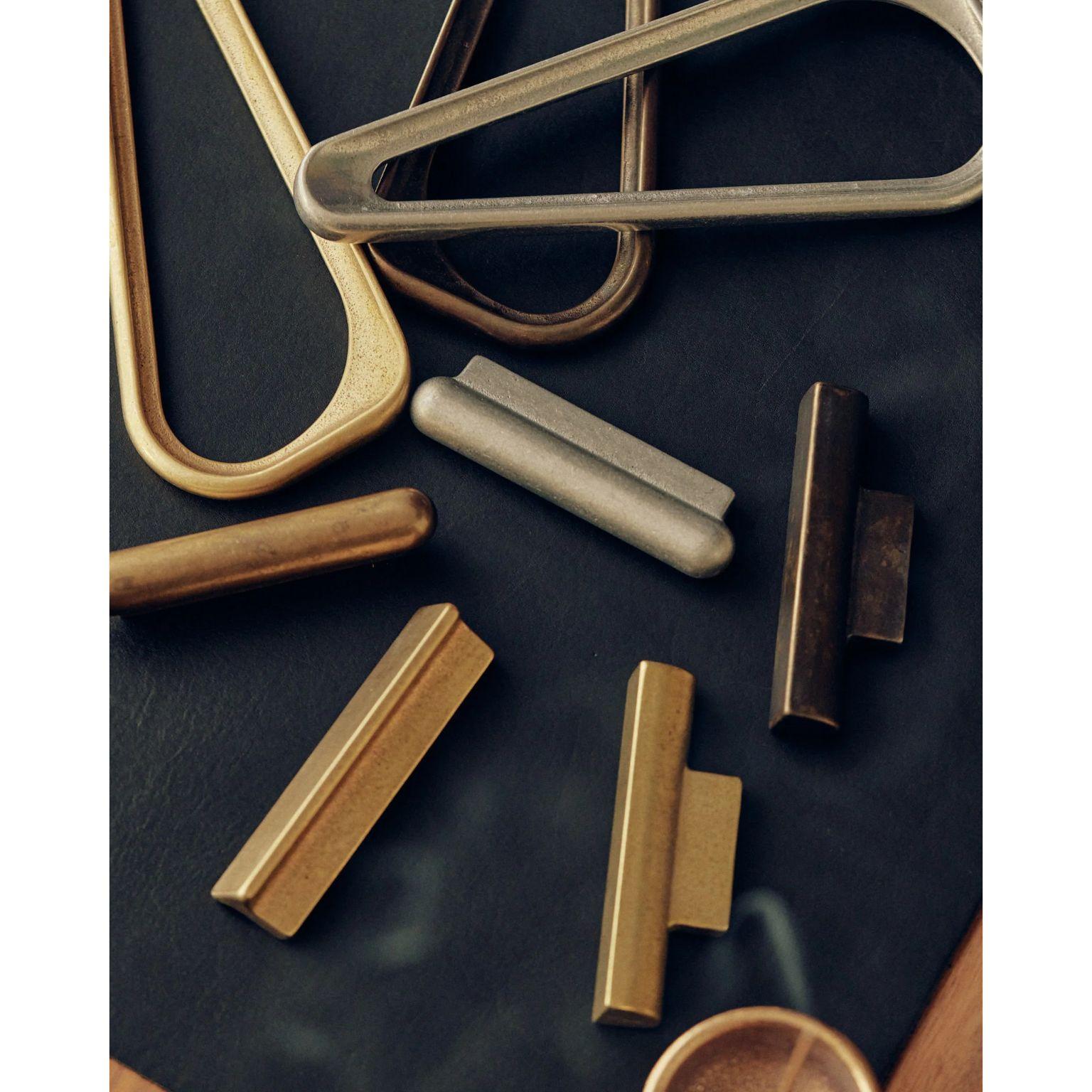 Contemporary Set of 2 ADT Blackened Brass Handles by Henry Wilson For Sale