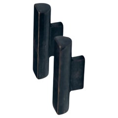 Set von 2 ADT-Handgriffen aus geschwärztem Messing von Henry Wilson