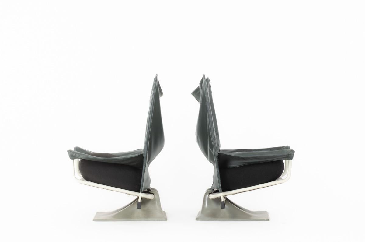Italian Set of 2 Aeo armchairs by Paolo Deganello for Cassina 1973 For Sale