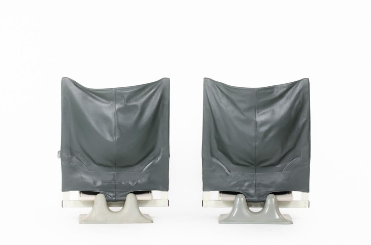 Set of 2 Aeo armchairs by Paolo Deganello for Cassina 1973 In Good Condition For Sale In JASSANS-RIOTTIER, FR