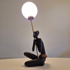 Ensemble de 2 figurines africaines par Gmundner Keramik, Autriche années 1950