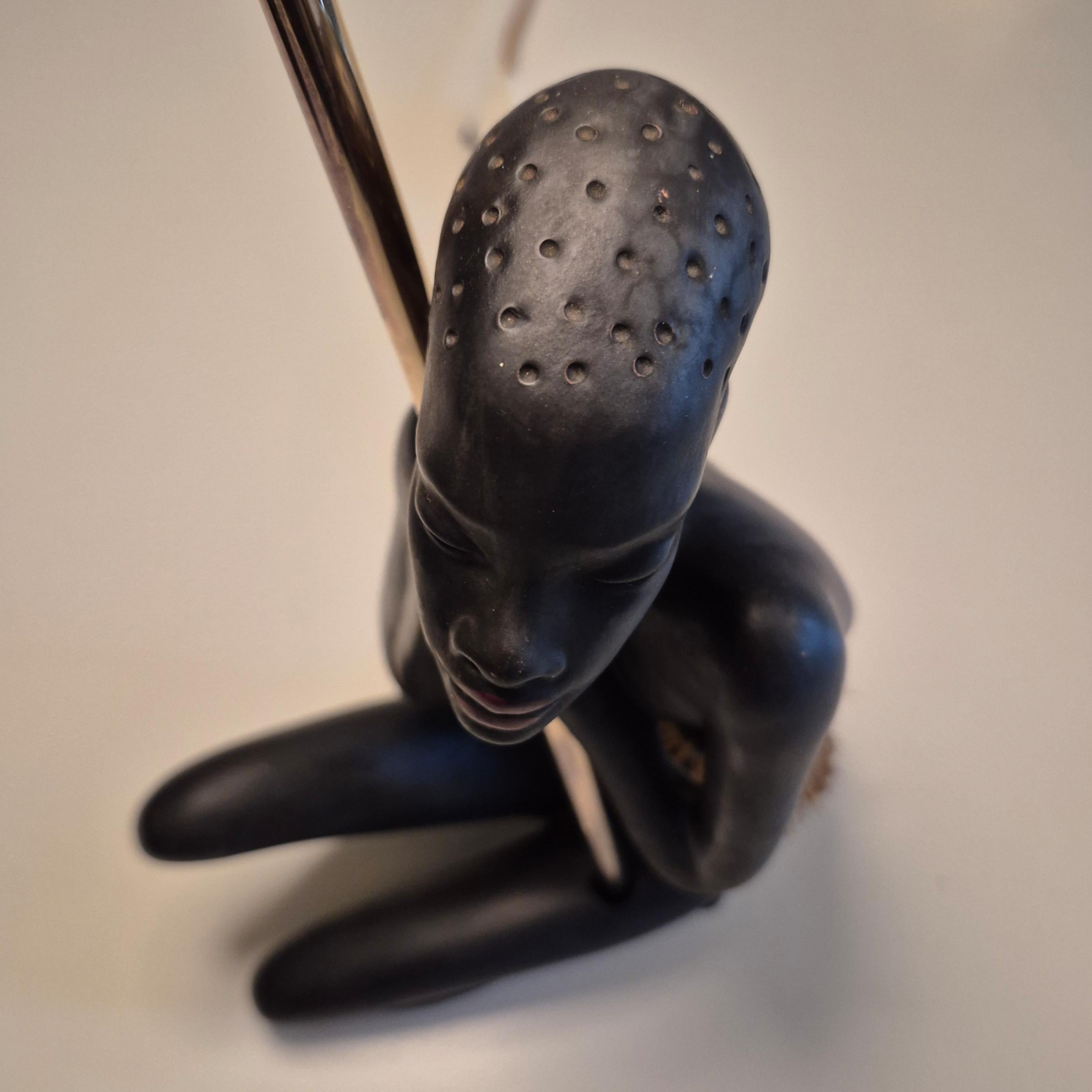 Conjunto de 2 figuras africanas de Gmundner Keramik, Austria Años 50 Austríaco en venta