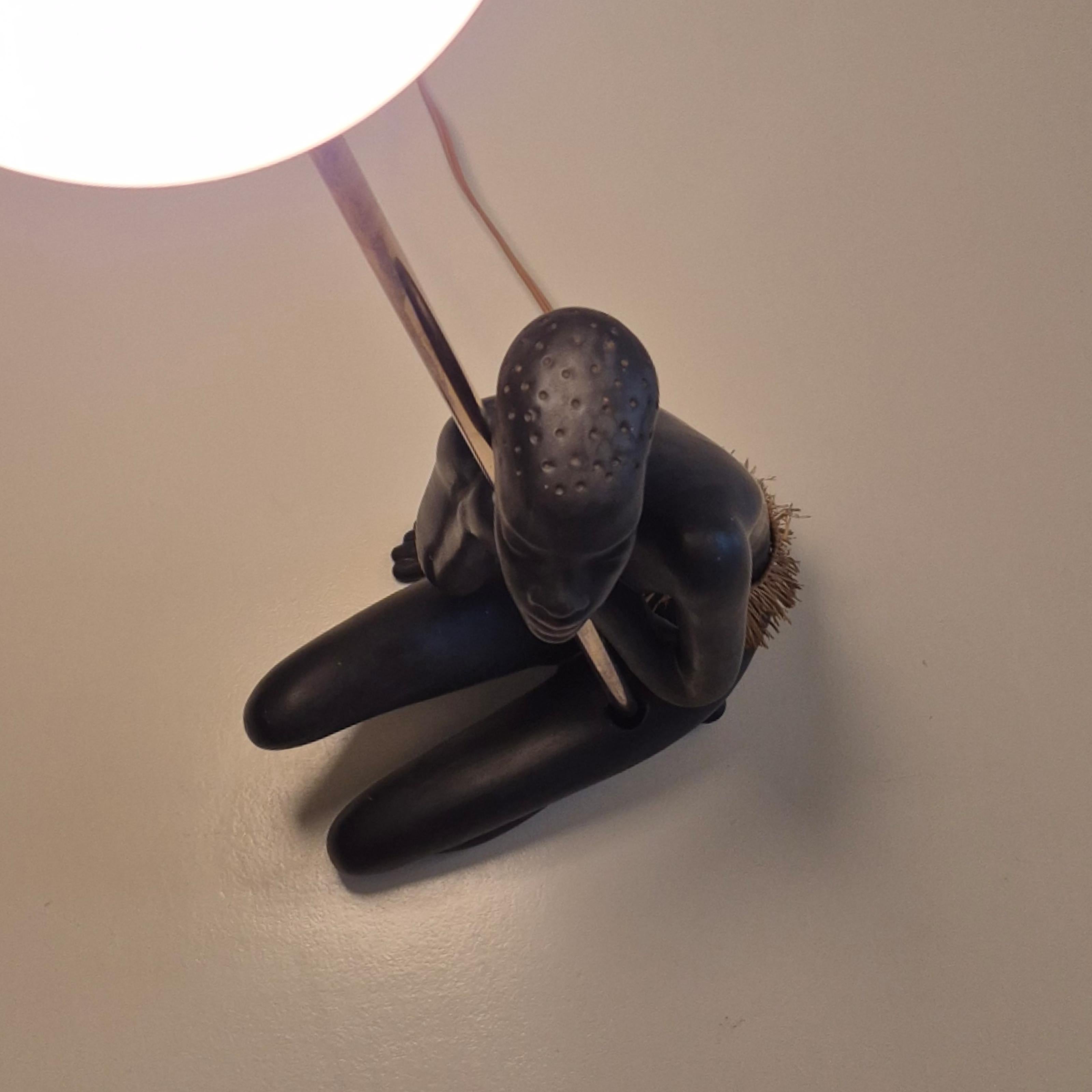 Conjunto de 2 figuras africanas de Gmundner Keramik, Austria Años 50 en Bueno estado para la venta en ECHT, NL