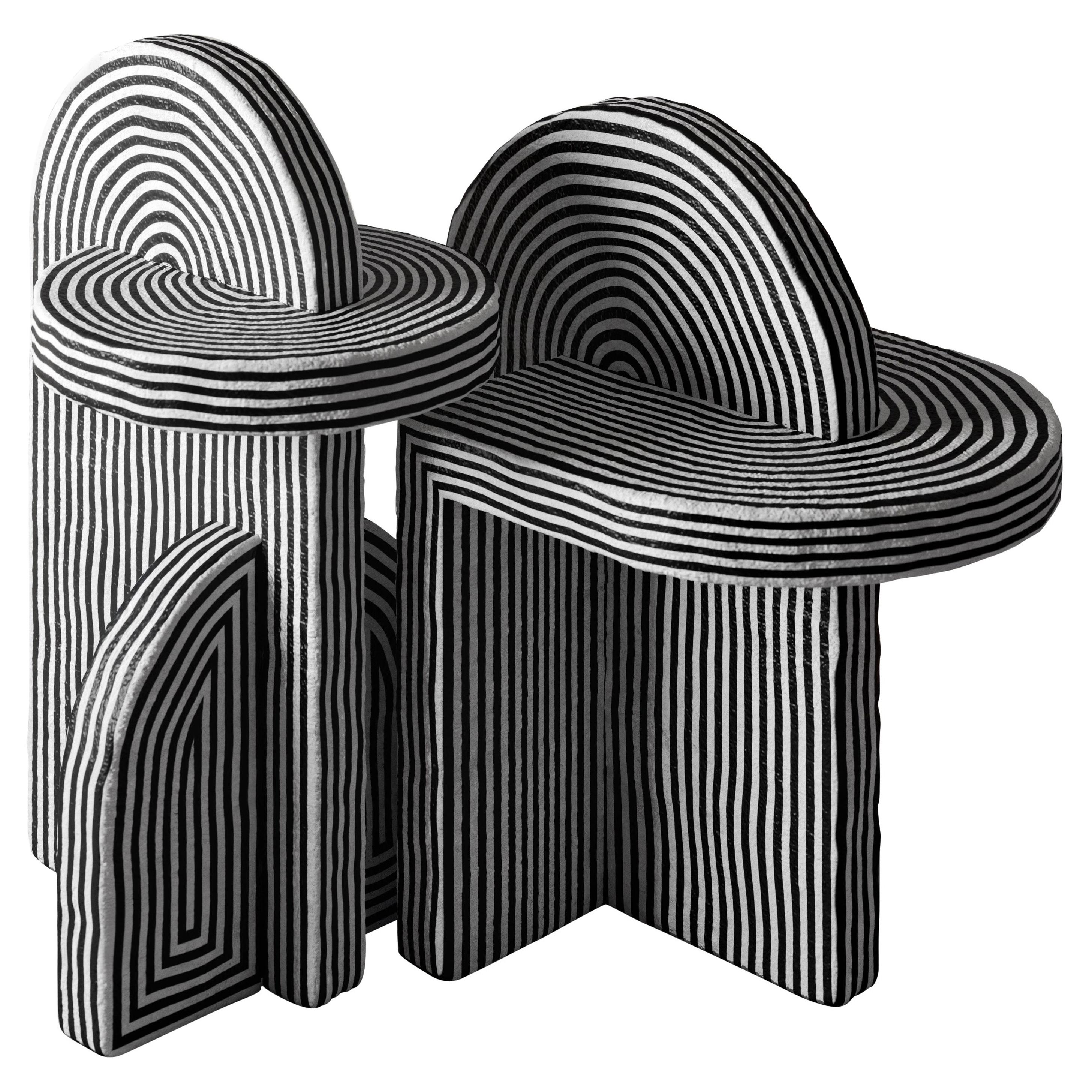 Set of 2 After Ago Side Table by Richard Yasmine
