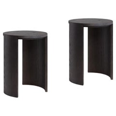 Set of 2, Airisto Side Tables/ Stools, Stained Black by Made by Choice