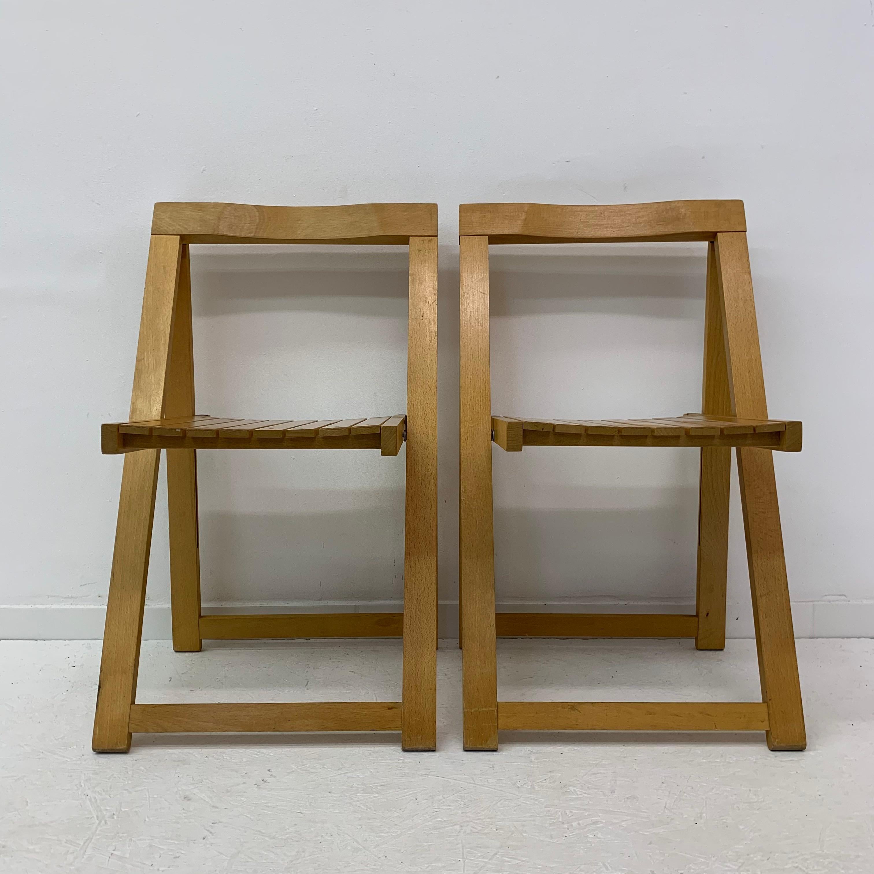 Set of 2 Aldo Jacober for Alberto Bazzani folding chairs, 1960’s For Sale 2