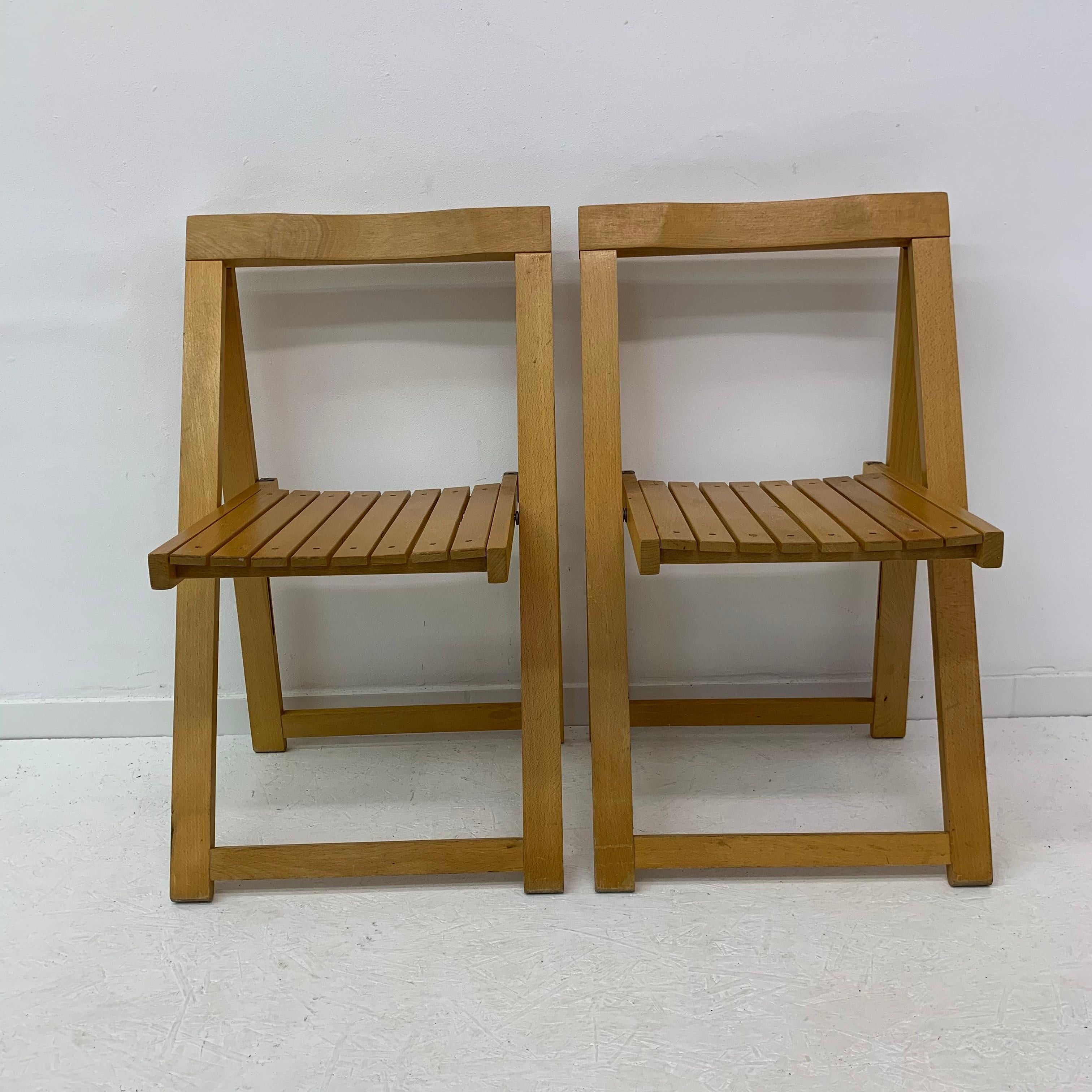 Mid-Century Modern Set of 2 Aldo Jacober for Alberto Bazzani folding chairs, 1960’s For Sale