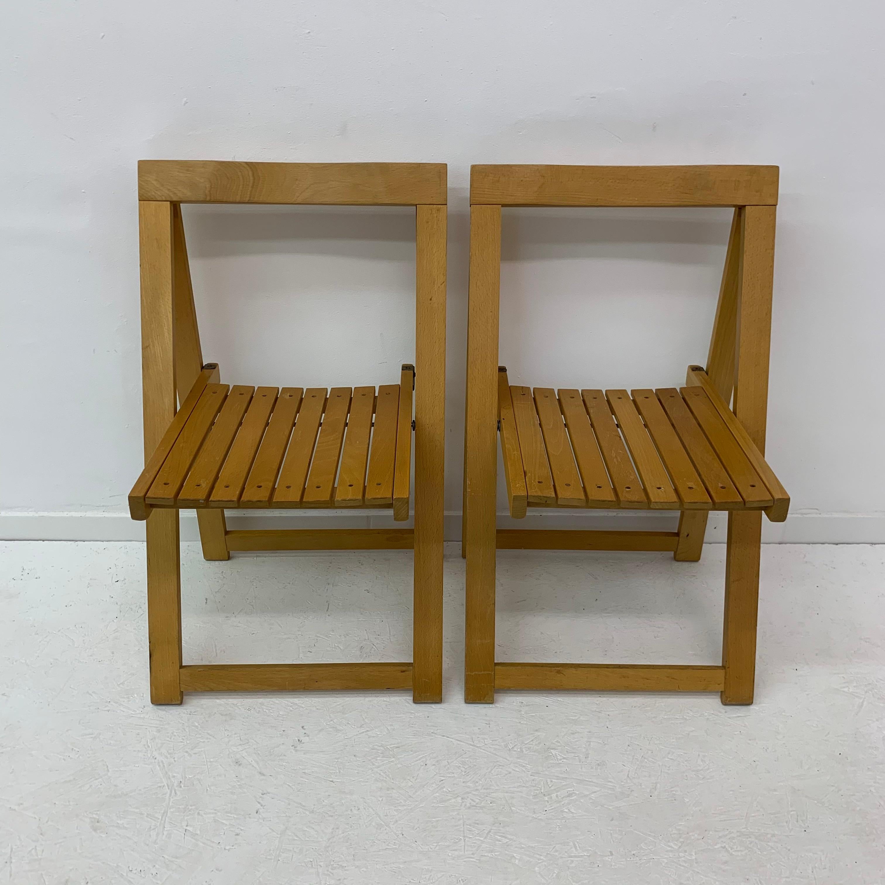 Dutch Set of 2 Aldo Jacober for Alberto Bazzani folding chairs, 1960’s For Sale