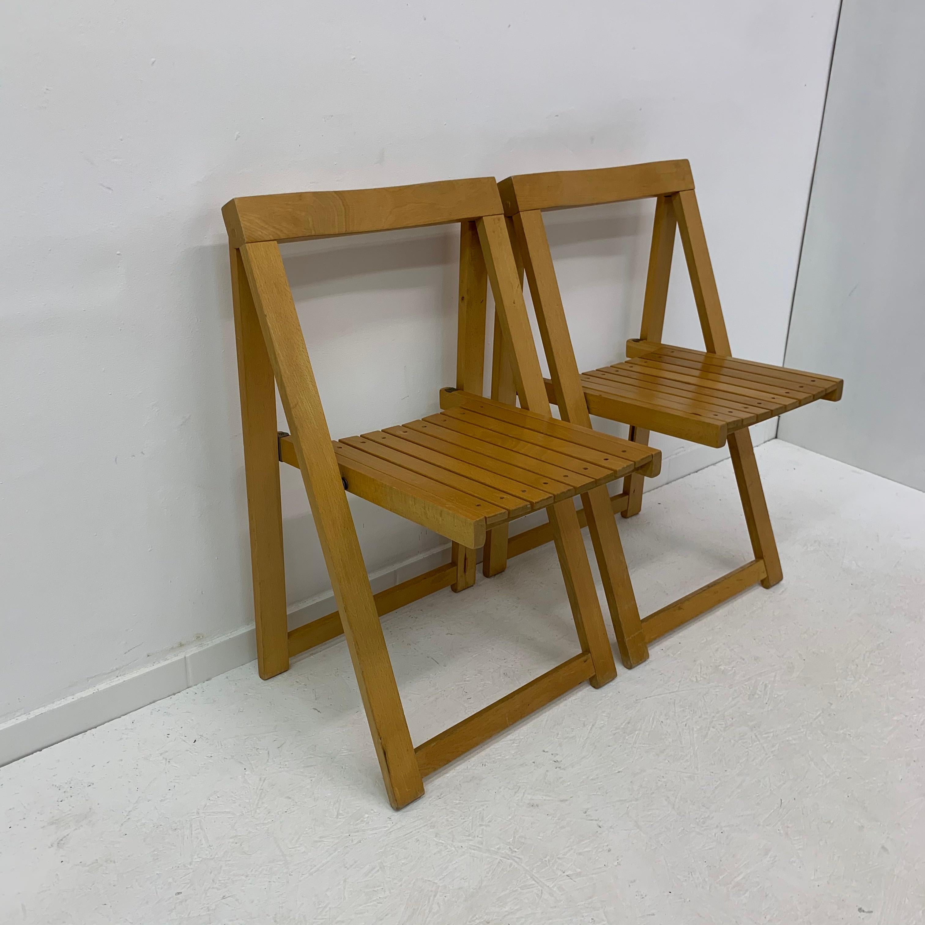 Set of 2 Aldo Jacober for Alberto Bazzani folding chairs, 1960’s In Good Condition For Sale In Delft, NL