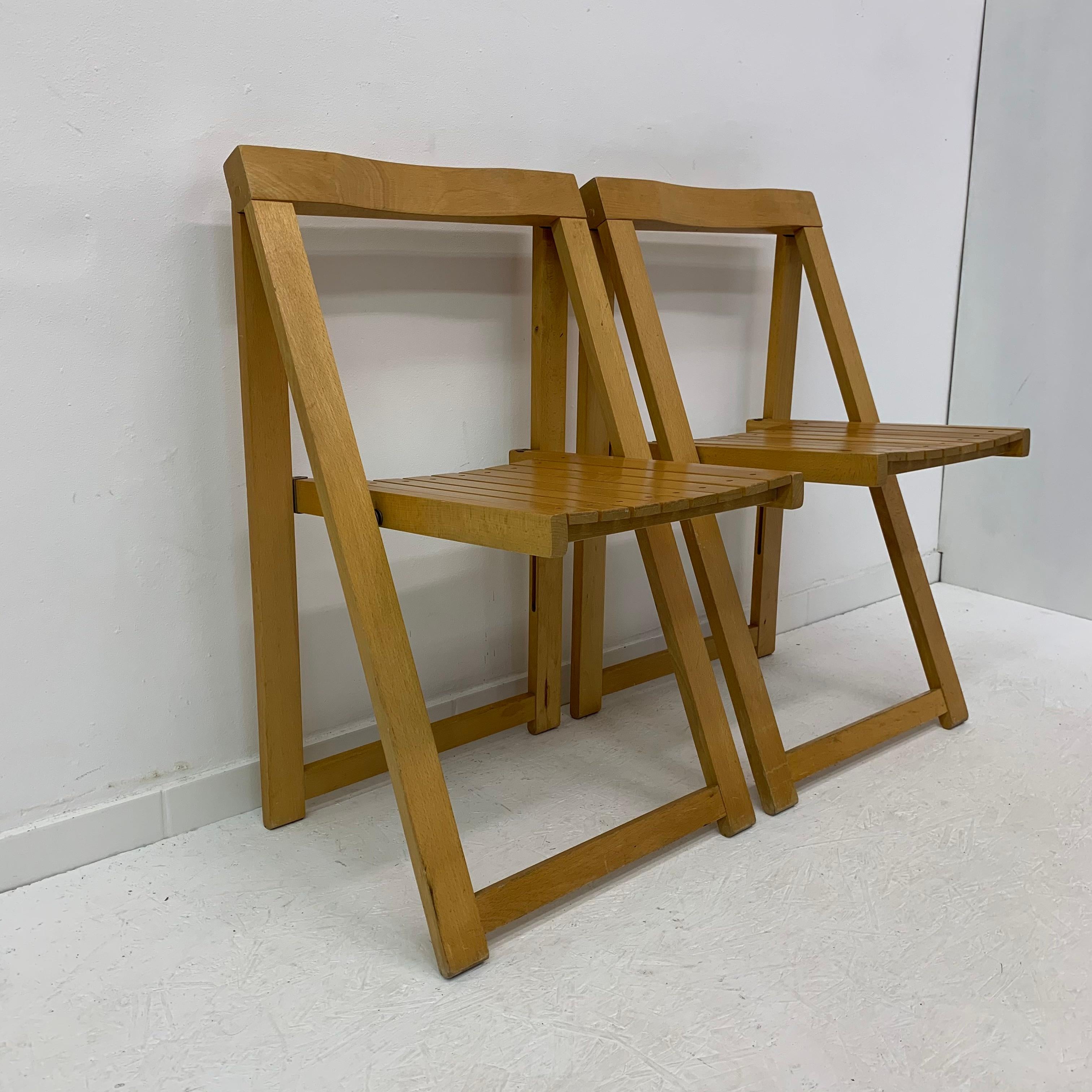 Mid-20th Century Set of 2 Aldo Jacober for Alberto Bazzani folding chairs, 1960’s For Sale