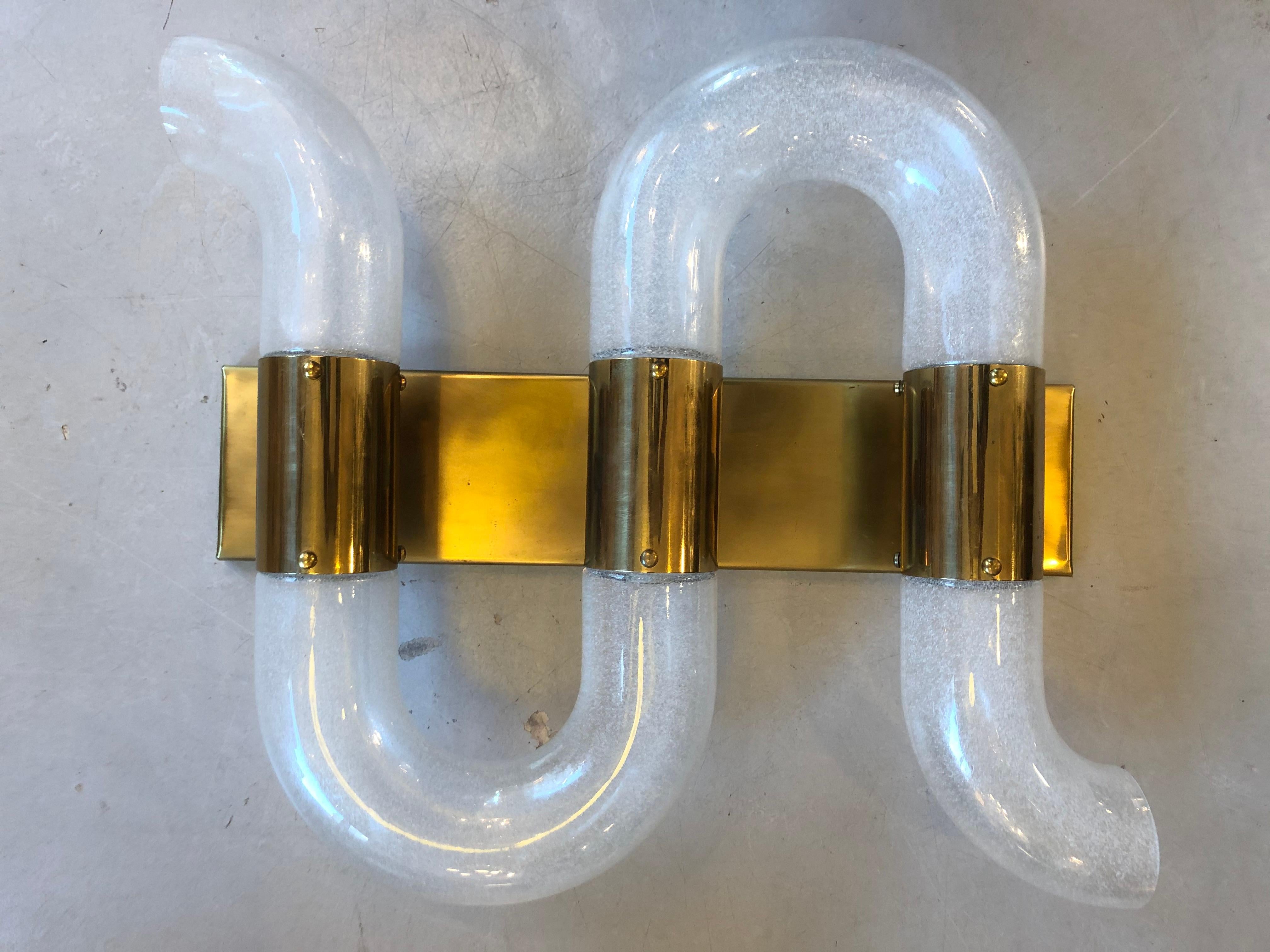 Italian Set of 2 Aldo Nason Sconces for Mazzega, 1960s