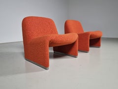 Juego de 2 Sillas Alky en boucle naranja/rojo, Giancarlo Piretti para Castelli, 1970
