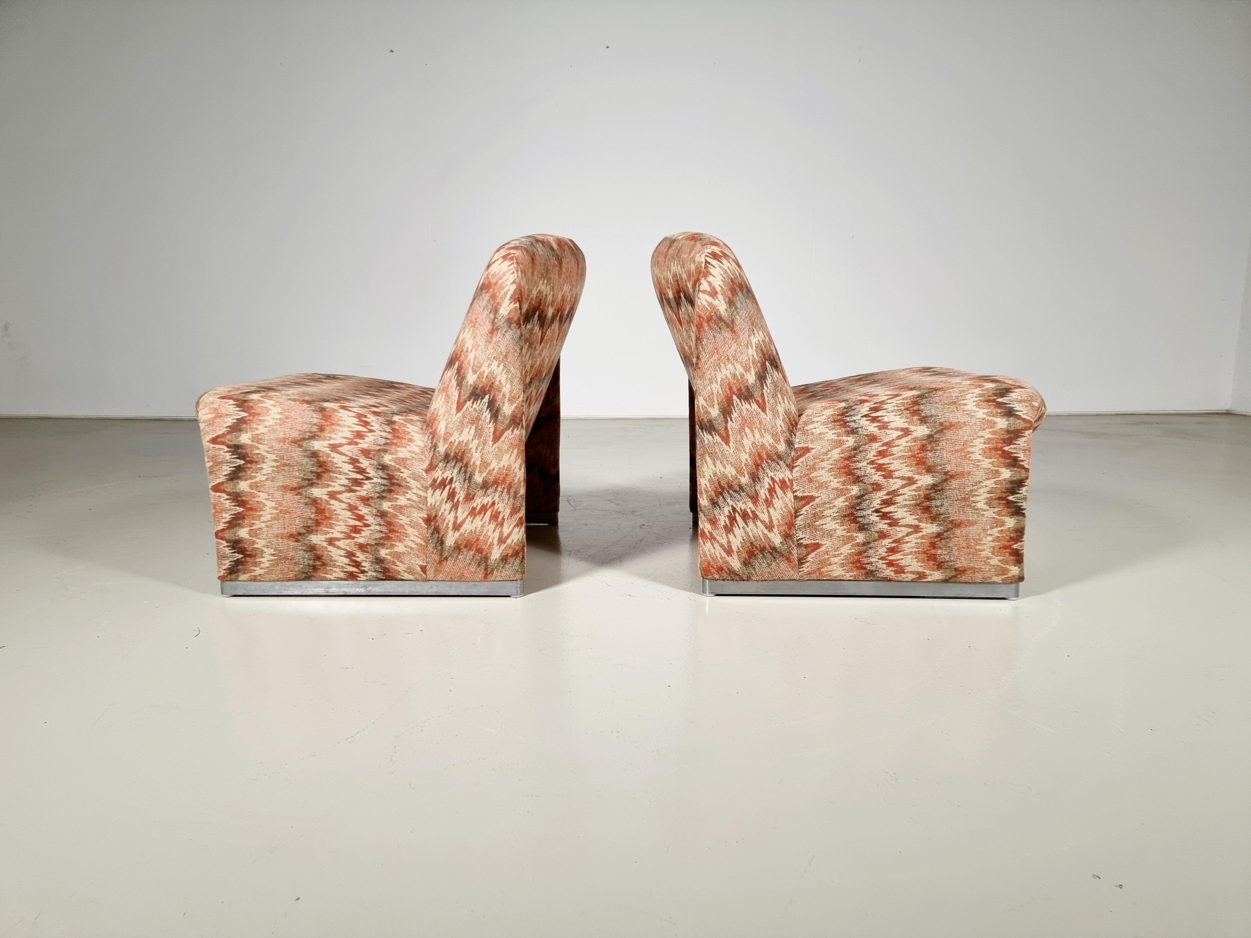 Bouclé Set of 2 Alky Chairs by Giancarlo Piretti for Castelli, 1970s