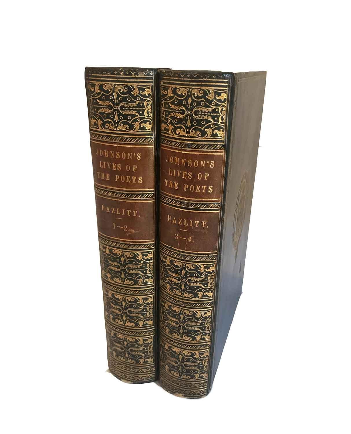 English Set of 2 All Leather Books with Rugby School Crest For Sale
