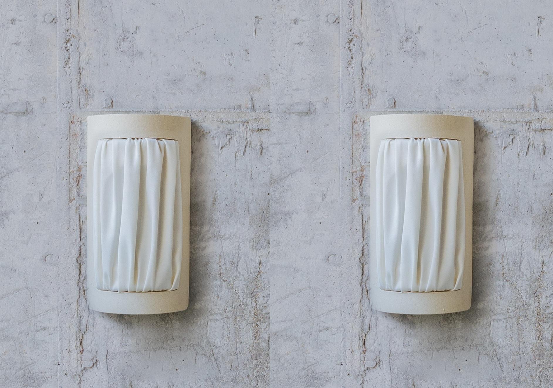 Modern Set of 2 Almond Small Istos Wall Lights by Lisa Allegra For Sale