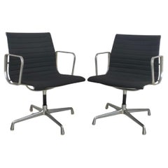 Set of 2 Aluminium Chair EA108 by Charles and Ray Eames  for ICF, 1960s