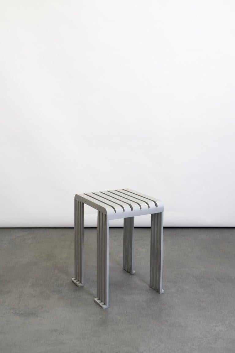 French Set of 2 Aluminium Tootoo Stools by Helder Barbosa For Sale